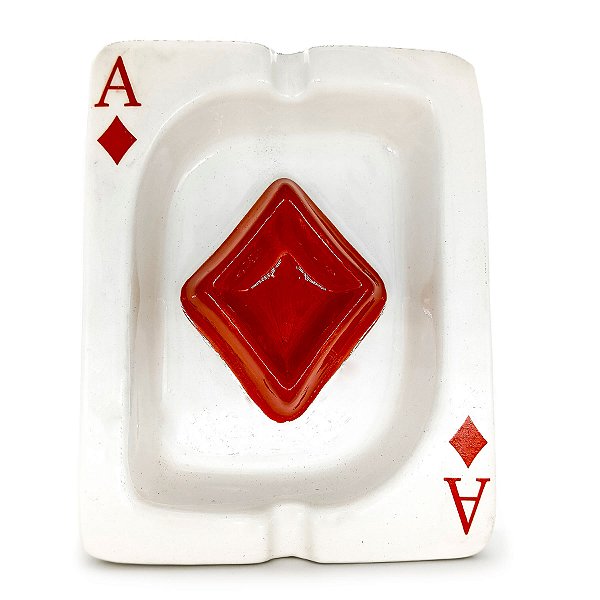 Cinzeiro Baralho Carta Ás De Ouro Malandragem Em Ceramica