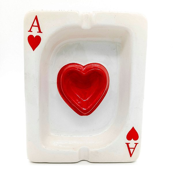 Cinzeiro Baralho Carta Ás De Copas Malandragem Em Ceramica