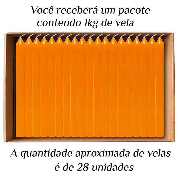 KIT 28 Velas Palito De Parafina 1Kg Laranja