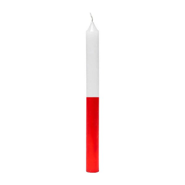 Vela Palito De Parafina Unidade Branco/Vermelho