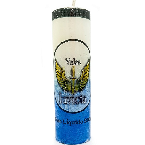 Vela De 7 Dias 44Mm Parafina Branca/Azul Unidade Invicta