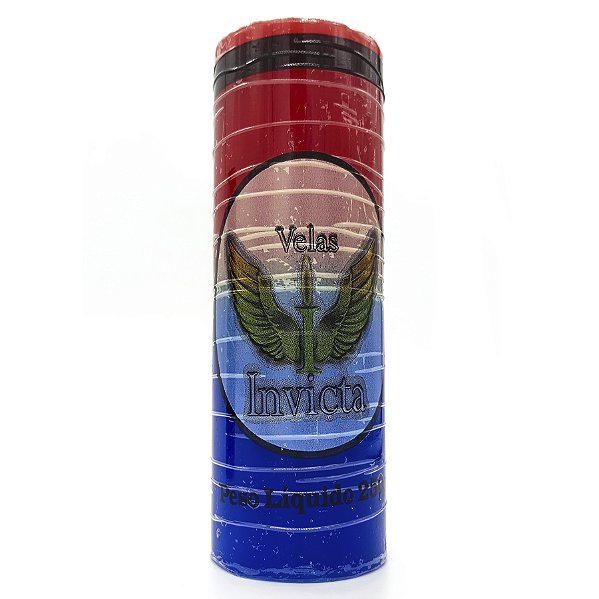 Vela De 7 Dias 50Mm Parafina Vermelho/Marinho Unidade Invicta