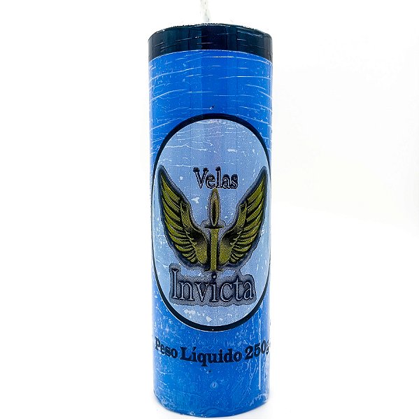 Vela De 7 Dias 50Mm Parafina Azul Unidade Invicta