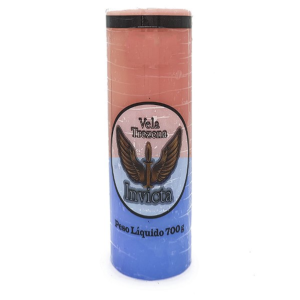 Vela Trezena 13 Dias Parafina Rosa/Azul Unidade Invicta