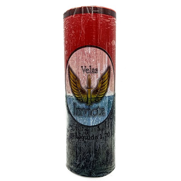 Vela Devocional 21 Dias Parafina Vermelho/Preta Unidade Invicta