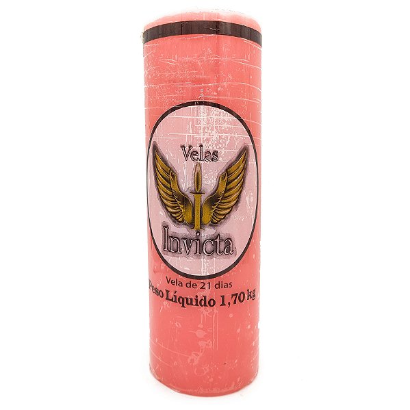 Vela Devocional 21 Dias Parafina Rosa Unidade Invicta