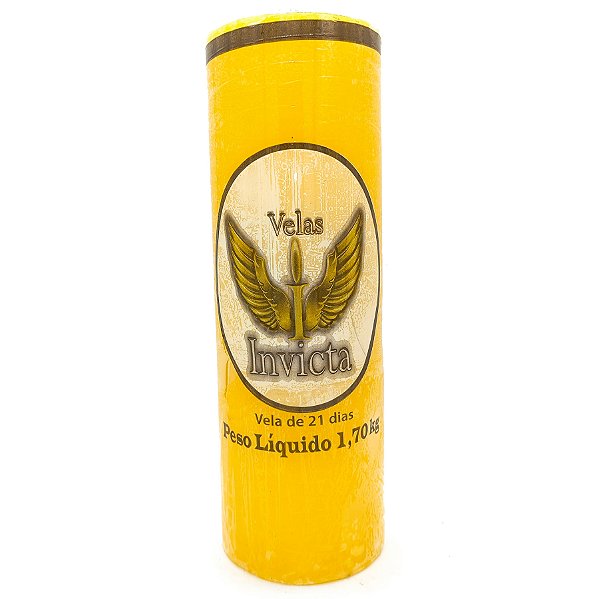 Vela Devocional 21 Dias Parafina Amarela Unidade Invicta