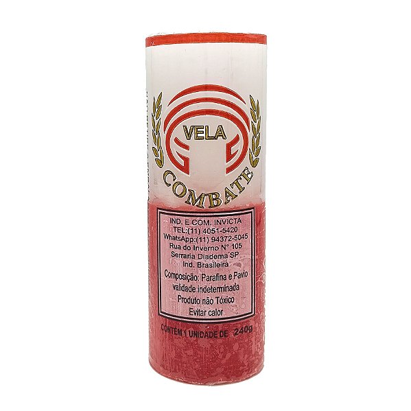 Vela De 7 Dias 50Mm Parafina Branco/Vermelho Unidade Combate