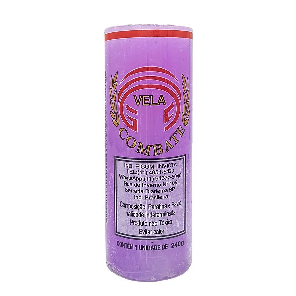 Vela De 7 Dias 50Mm Parafina Lilás Unidade Combate