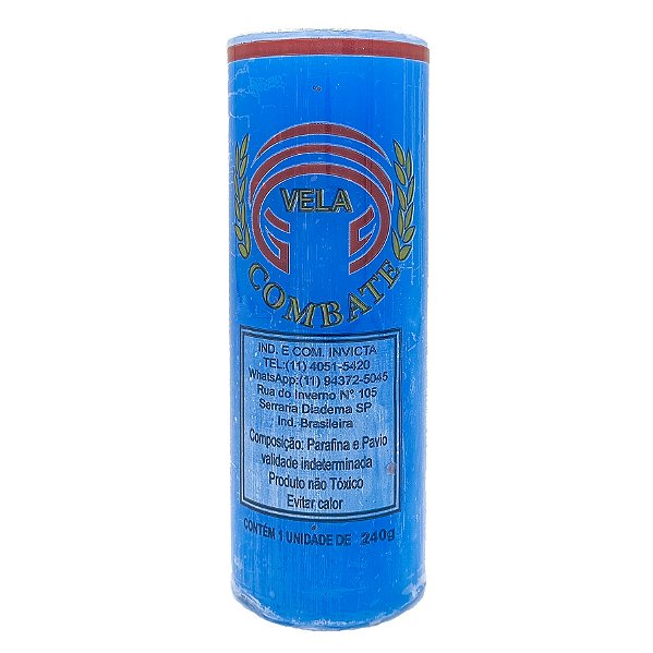Vela De 7 Dias 50Mm Parafina Azul Unidade Combate