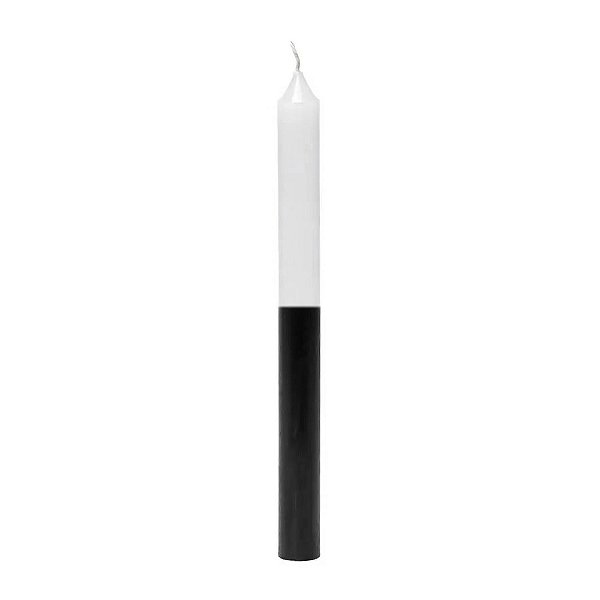 Vela Grande 12H De Parafina Unidade Branco/Preto