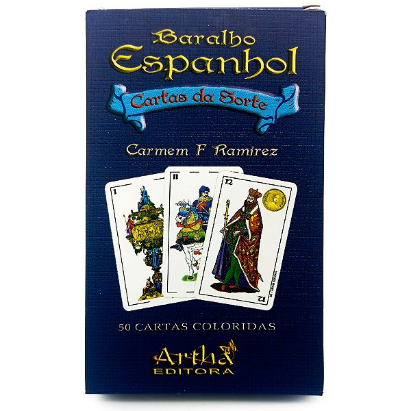 Baralho Espanhol Com 50 Cartas Da Sorte Plastificadas + Manual