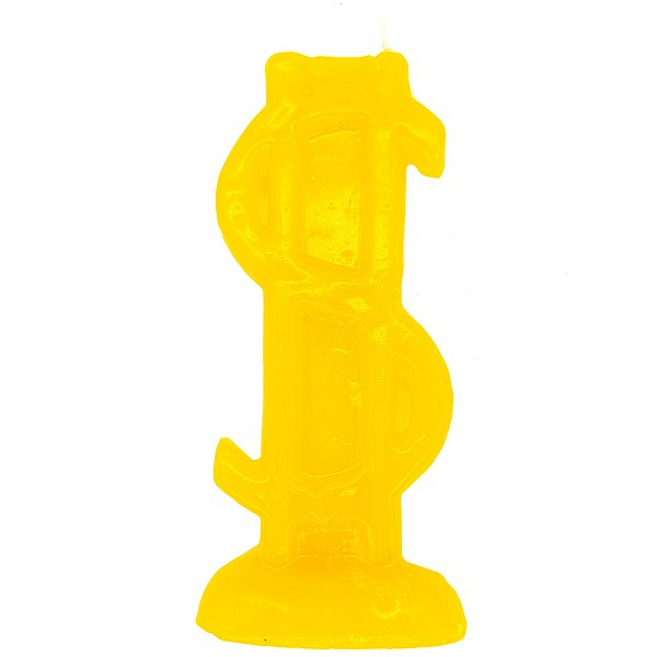 Vela De Magia Cifrão $ Dinheiro Amarelo