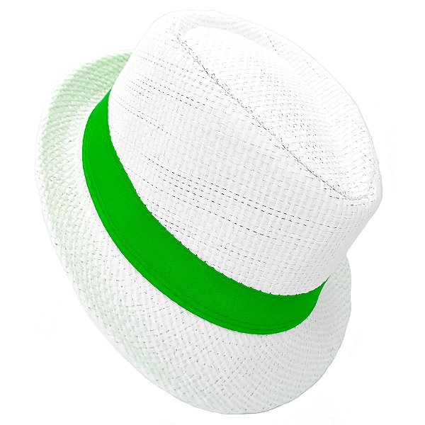 Chapéu Panamá Zé Pelintra Carioca Branco Faixa Verde