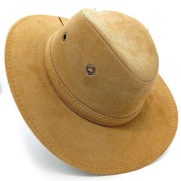Chapéu Boiadeiro Em Camurça Vaqueiro Country Bege