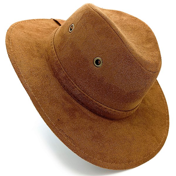 Chapéu Boiadeiro Em Camurça Vaqueiro Country Caramelo