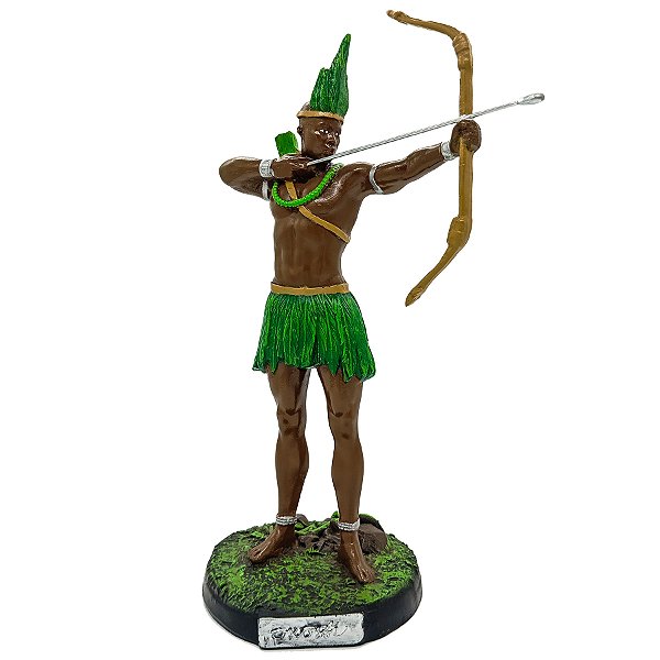Estatueta Oxossi Imagem Em Resina Arco E Flecha Realista