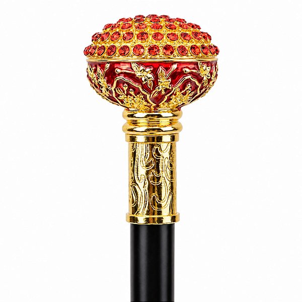 Bengala Premium com Adaga Rosqueável Topo Oval de Pedraria