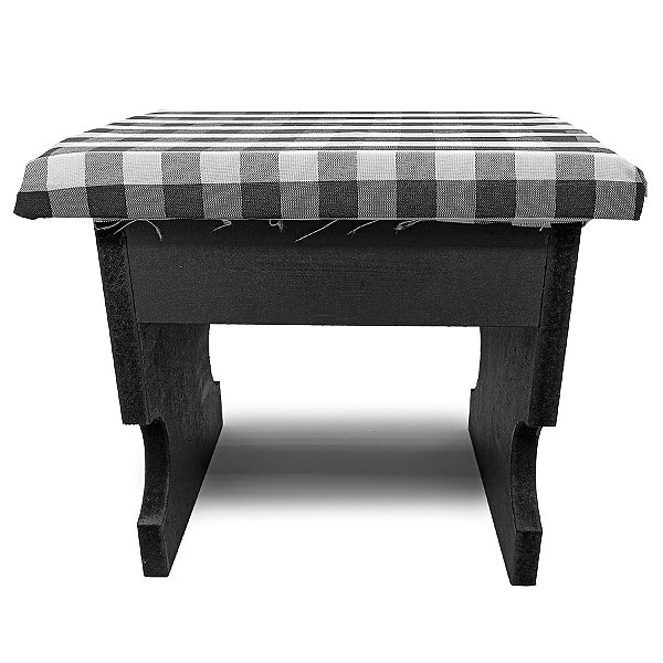 Banco P/ Preto Velho Estofado Xadrez Simples Mdf/Mdp