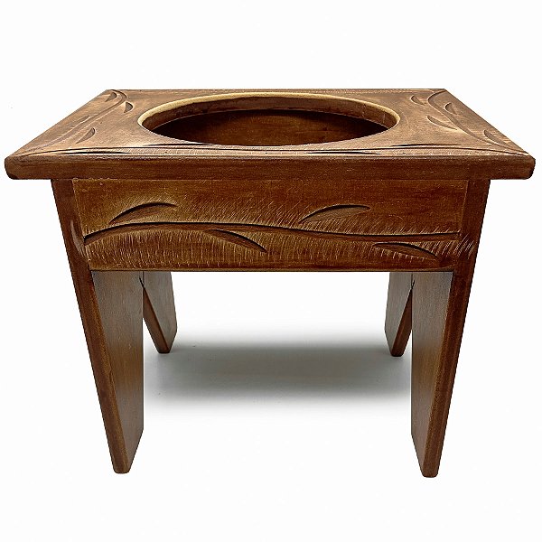 Suporte Banco Atabaque 1 Furo Mdf Premium Entalhado C/ Folha