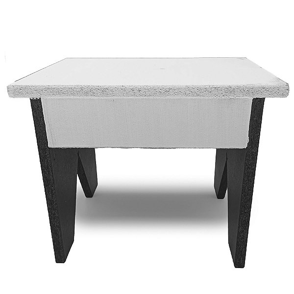 Banco P/ Preto Velho Simples Bicolor Branco/Preto Mdf/Mdp
