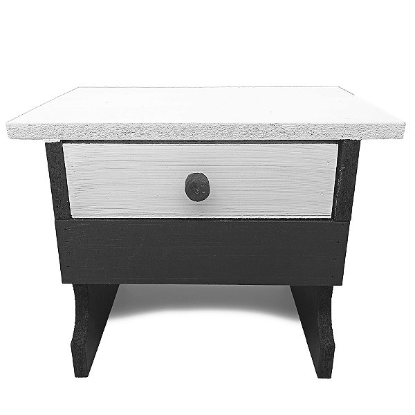 Banco P/ Preto Velho C/ Gaveta Bicolor Branco/Preto Mdf/Mdp