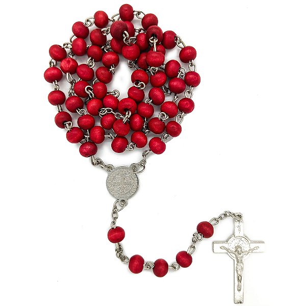 Rosário Terço Vermelho Contas Pequenas 5Mm Nsr. Aparecida