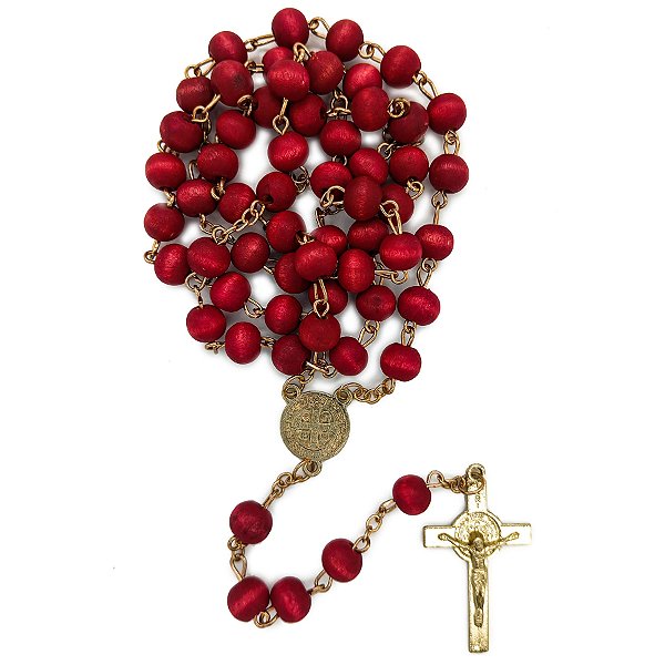 Rosário Terço Vermelho Contas Perfumadas 8Mm Nsr. Aparecida