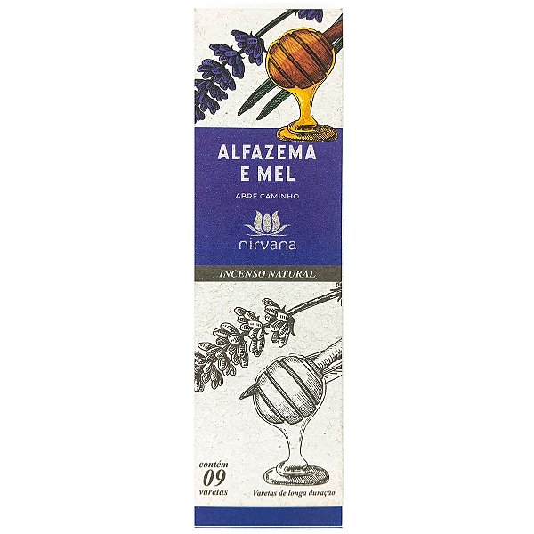Incenso Natural Nirvana 9 Vareta Alfazema E Mel Abre Caminho