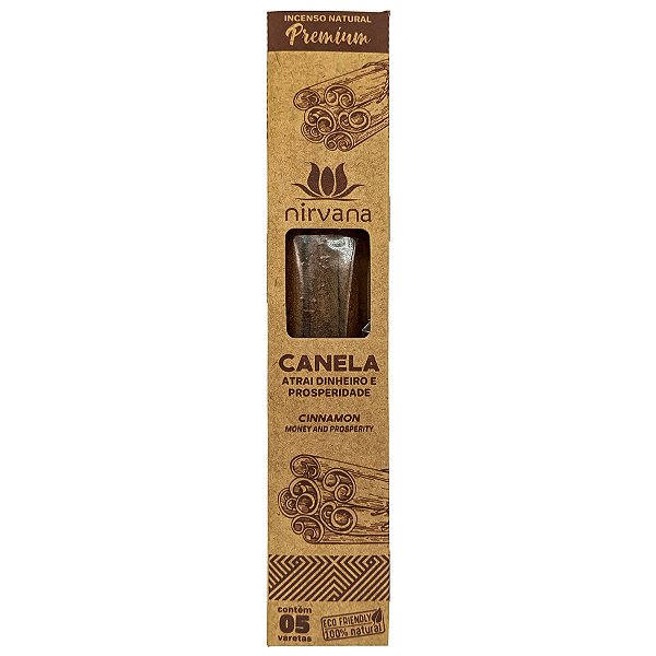 Incenso Natural Nirvana Premium Canela Atrai Dinheiro