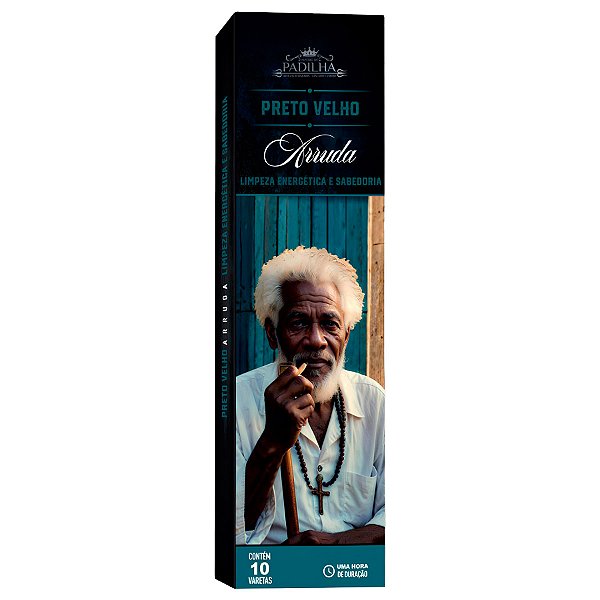 Incenso Premium 10 Varetas Preto Velho Arruda
