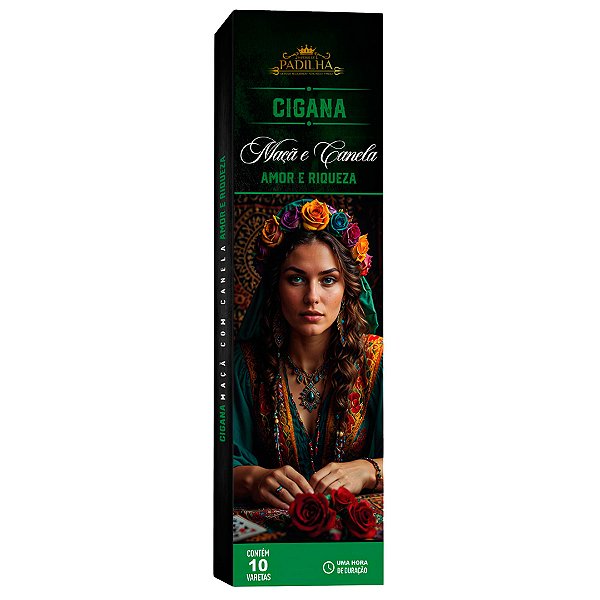 Incenso Premium 10 Varetas Cigana Maçã e Canela