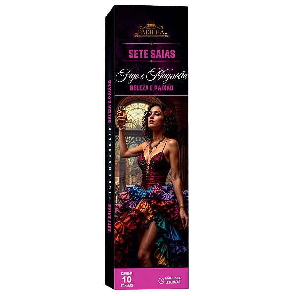 Incenso Premium 10 Varetas 7 Saias Figo e Magnólia