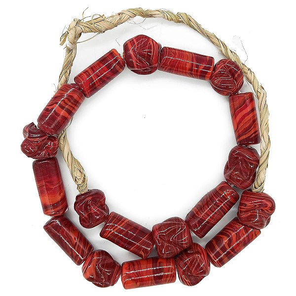 Guia Monjolo Em Firmas De Murano Candomblé Vermelho Escuro M1