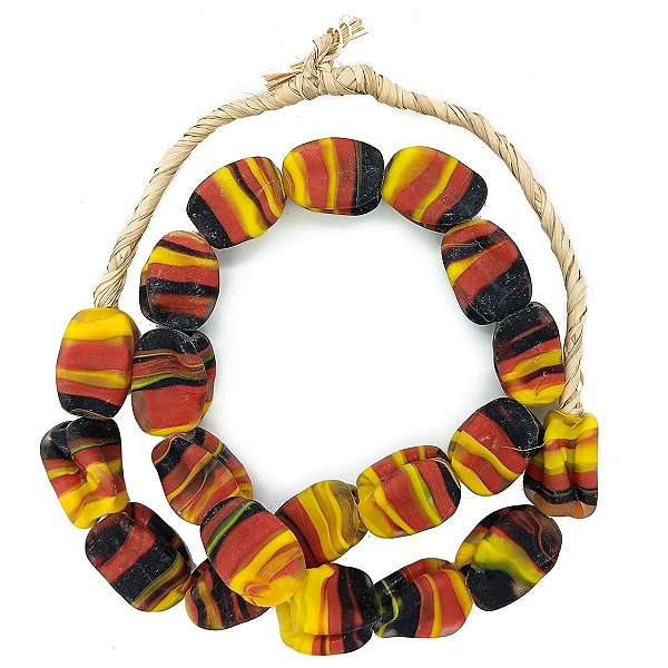 Guia Monjolo Em Firmas De Murano Candomblé Amarelo/Vermelho/Preto M1