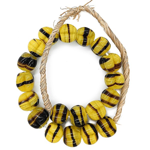 Guia Monjolo Em Firmas De Murano Candomblé Amarelo/Preto M1