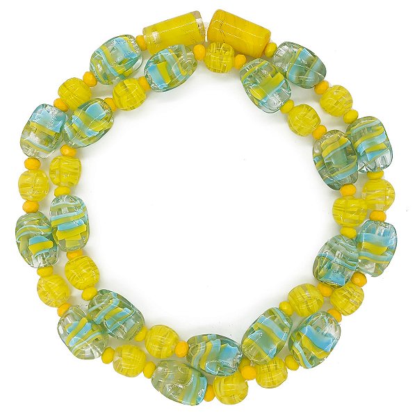 Guia Em Firmas De Murano Candomblé Amarelo/Incolor M1