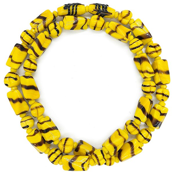 Guia Em Firmas De Murano Candomblé Amarelo/Preto M1