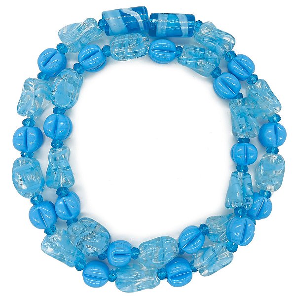 Guia Em Firmas De Murano Candomblé Azul/Branco M1