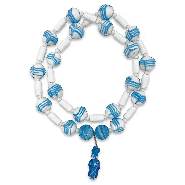 Guia Em Firmas De Murano Candomblé Azul/Branco M3