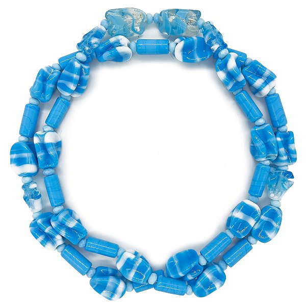 Guia Em Firmas De Murano Candomblé Azul/Incolor M1