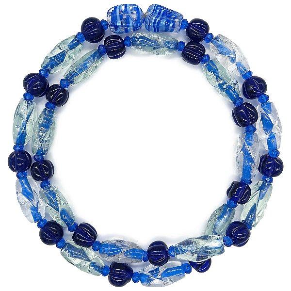 Guia Em Firmas De Murano Candomblé Marinho/Incolor M1