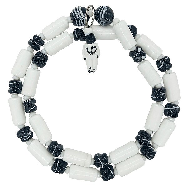 Guia Em Firmas De Murano Candomblé Preto/Branco M3