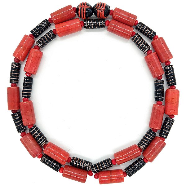 Guia Em Firmas De Murano Candomblé Preto/Vermelho M1