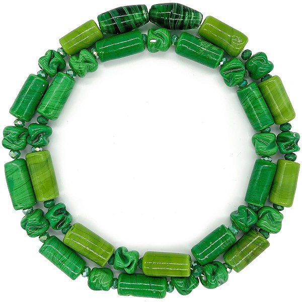 Guia Em Firmas De Murano Candomblé Verde Esc/Verde M1