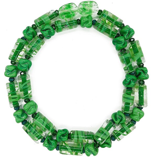 Guia Em Firmas De Murano Candomblé Verde/Incolor M1