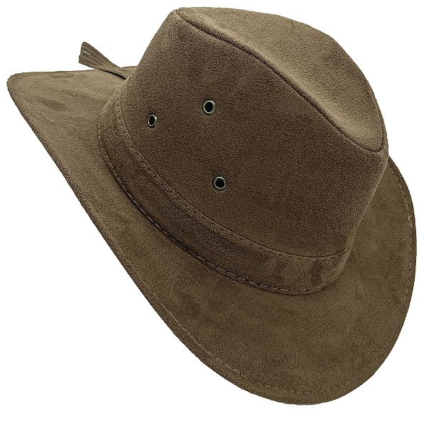 Chapéu Boiadeiro C/ Três 3 Furos Camurça Boiadeiro Marrom