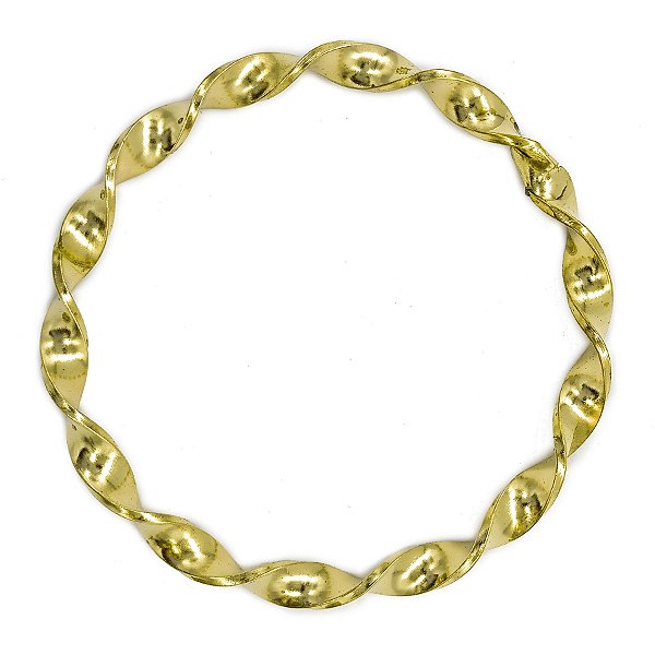 Idé Torcido Grande Argola Arco De Metal Pulseira Dourado