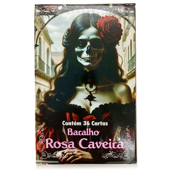 Tarot Rosa Caveira Com 36 Cartas + Manual