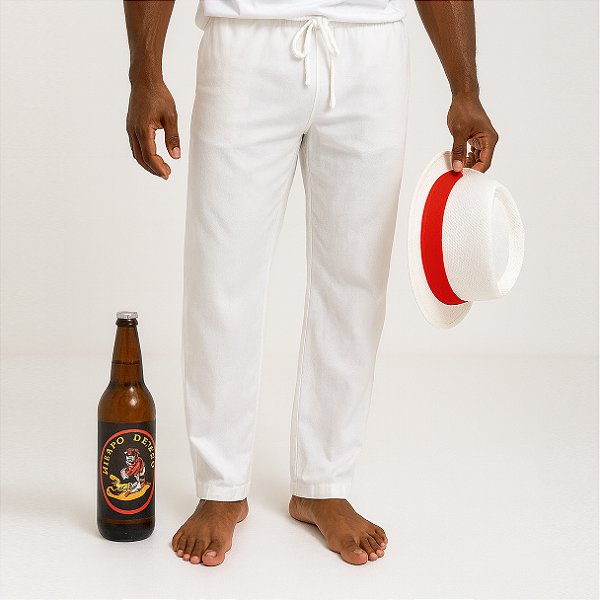 Roupa Calça Branca Oxford Uniforme Umbanda Candomblé Espiritismo